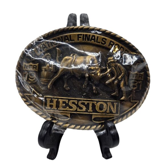 1981 NFR Rodeo Belt Buckle Hesston NOS Bull Riding Clown National Finals - Picture 2 of 11